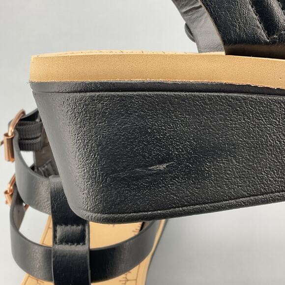 New Journee Collection Women’s Bianca Wedge Sandals Black Size 7 - Picture 7 of 11